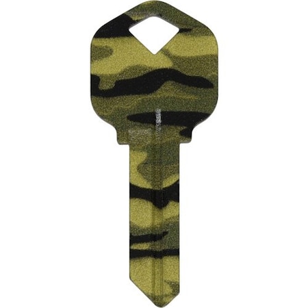Hillman HILLMAN Wackey Green Camo House/Office Universal Key Blank KW1 Single 89051